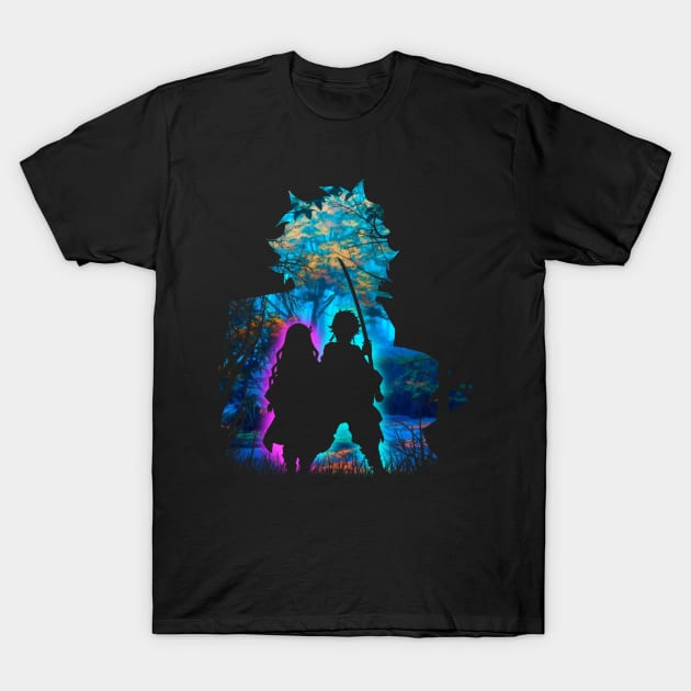 Komado's family forest set Silhouette T-Shirt by Meca-artwork